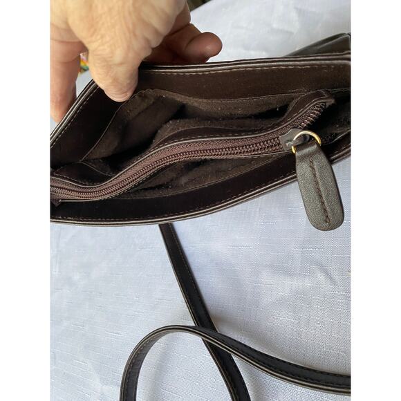 Etienne Aigner Dark Brown Leather Purse Crossbody Bag 10" X 7" VGUC - Picture 9 of 15
